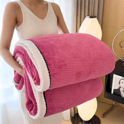 Decorbites™ Gemütliche Geschnitzte Samtdecke | Warm, Weich & Atmungsaktiv | Herbst Winter Sofabett Überwurf