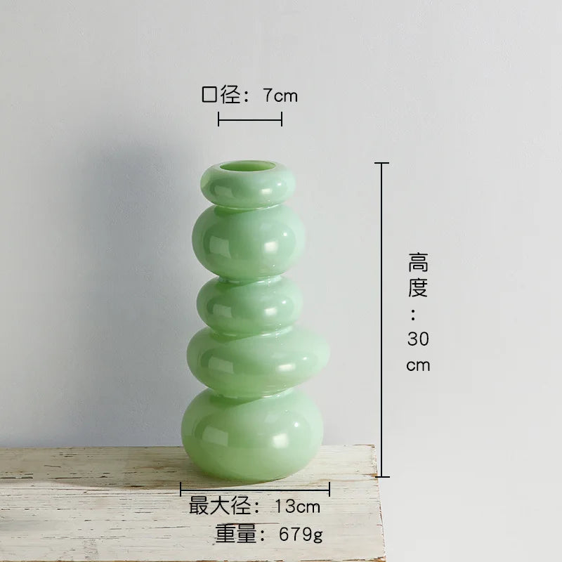 DecorBites™ Geometric Glass Vase Terrarium Pebble Stack Floral Arrangement Home Decor