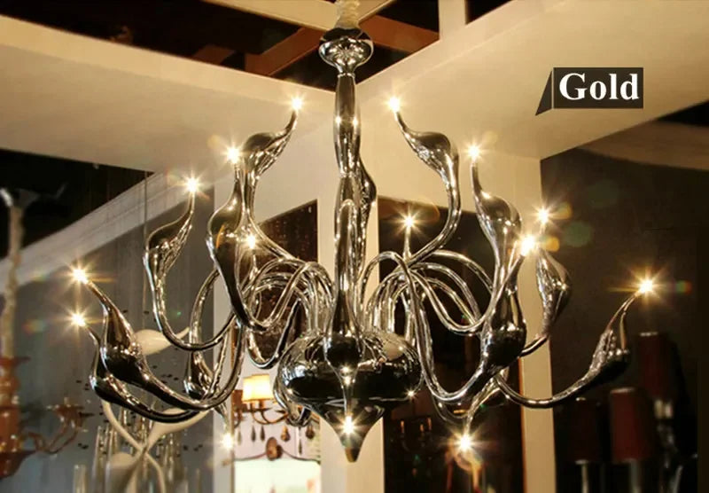 Decorbites™ Eisen-Schwan-Anhänger-Kronleuchter für Restaurant, Wohnzimmer, Schlafzimmer mit LED G4-Kerze