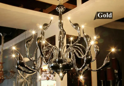 Decorbites™ Eisen-Schwan-Anhänger-Kronleuchter für Restaurant, Wohnzimmer, Schlafzimmer mit LED G4-Kerze