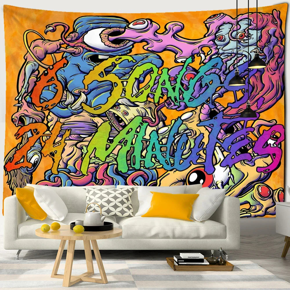 DecorBites™ Kawaii Women Tapestry Anime Girl Illustration Aesthetic Art Hippie Dorm Decor
