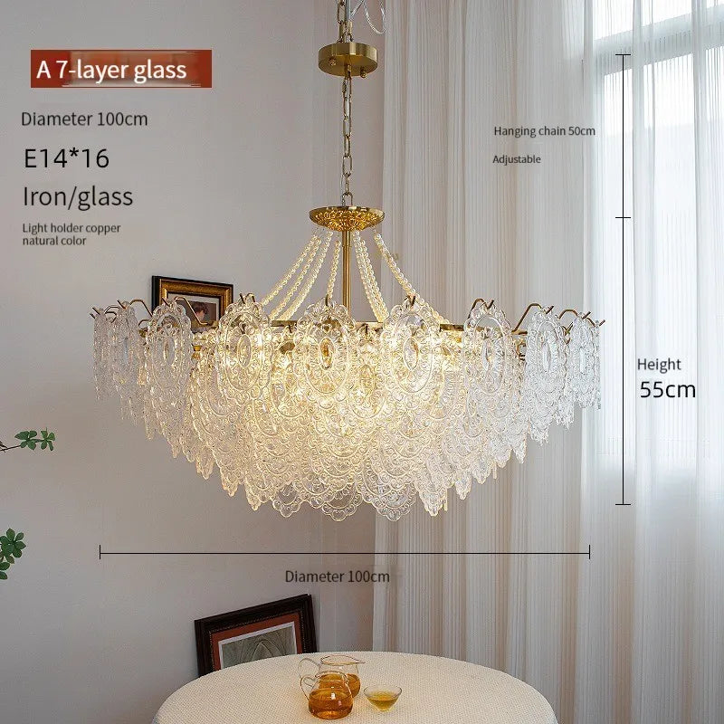 Decorbites™ Klar-Glas-LED-Kronleuchter: Moderner französischer Stil für Wohnzimmer, Schlafzimmer, Küche.