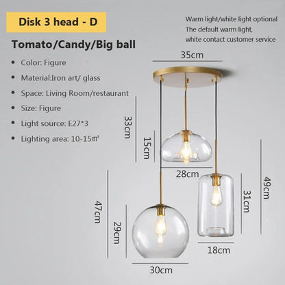 Decorbites™ Industrielles Loft-Glas-Hängeleuchte für Küchen- und Restaurantdekoration