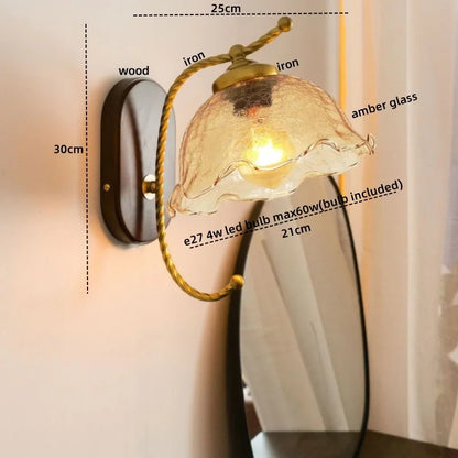 Decorbites™ Eisen-Glas-LED-Wandleuchten Moderne Nachttischlampe 4W Glühbirne für Badezimmer Schlafzimmer Wohnzimmer