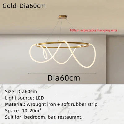 Decorbites™ Circle Note Linear Light: Modern minimalist nordisches Pendellicht für Schlafzimmer, Wohnzimmer