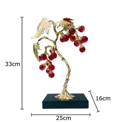 Decorbites™ Kristall-Trauben-Baumornamente Vergoldete Ranke Wohnraum-Dekoration Wohnzimmer Schreibtisch Ästhetik