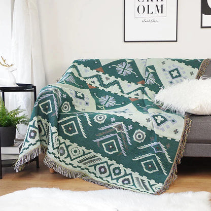 Decorbites™ Geo-Ethnisches Wurfdecken - Doppelseitige Boho-Sofabezug & Reiseteppich