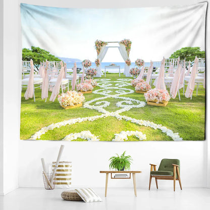 Decorbites™ Gartenlandschaft Wandbehang aus Tapisserie Natürliche Boho-Heimdekoration Landschaftskunst