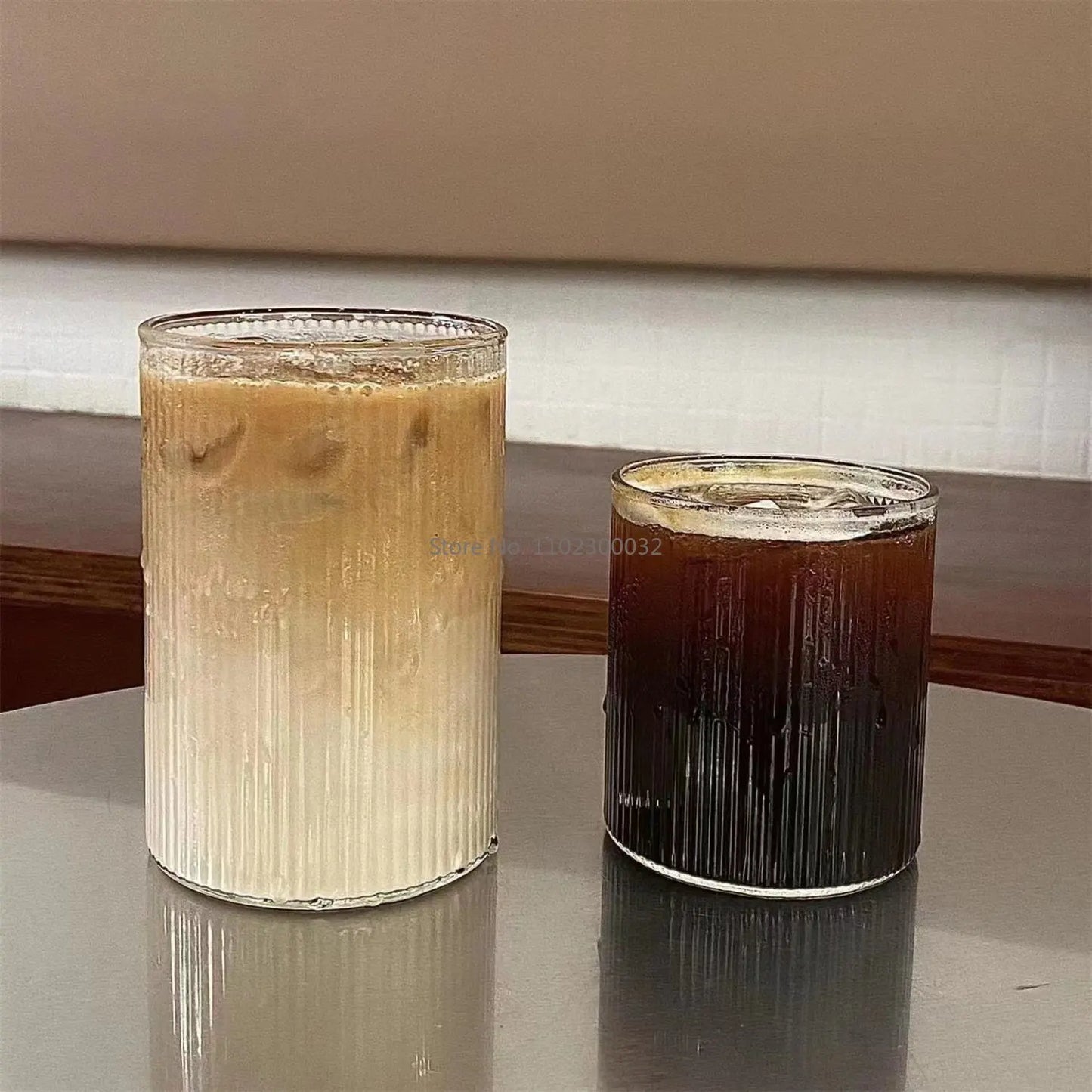 Decorbites™ Klar-Glas-Kaffeetassen-Set aus 6 Stück – Hitzbeständiges vertikales Design für verschiedene Getränke