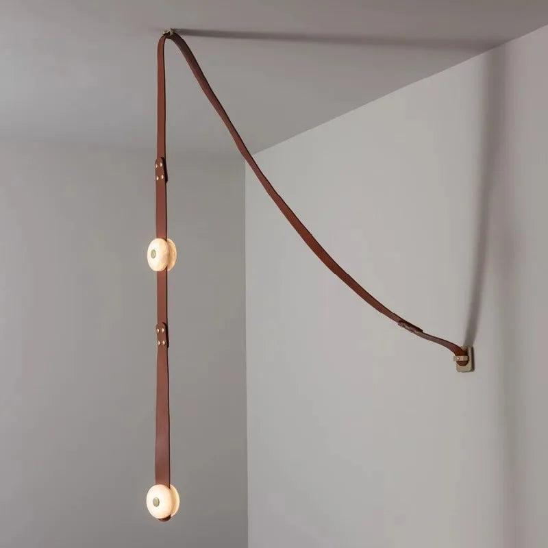 Decorbites™ Leder-Marmor-Hängeleuchte Luxuriöses dimmbares Armatur Einfache Installation Schlafzimmer Wohnzimmer Lampe