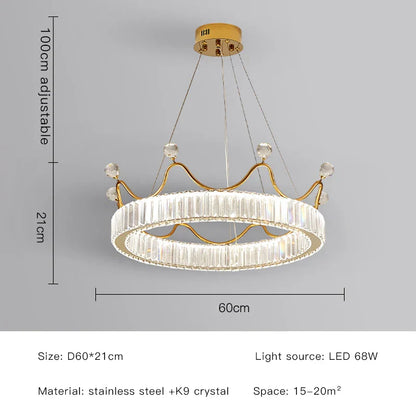 Decorbites™ Kristall-Leuchter: Nordischer LED-Luxus-Runder-Kronen-Blüten-Design für das Mädchenzimmer