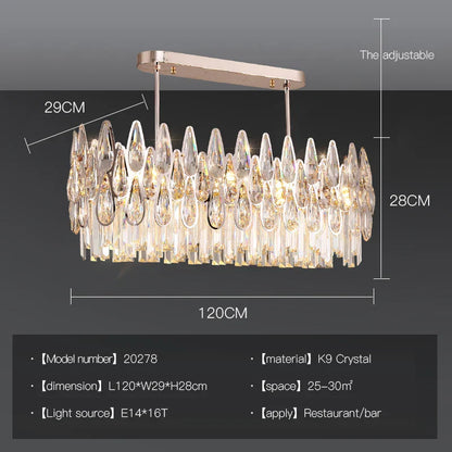 Decorbites™ Kristall-LED-Kronleuchter | Langes Treppenhaus-Villa-Licht | Moderne Luxus-Säulenlampe