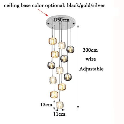 DecorBites™ Crystal LED Chandelier: Stylish Home Lighting for Living Room, Staircase & More