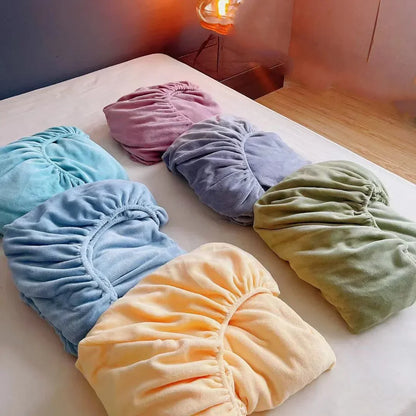 Decorbites™ Gemütliches Flanell-Bettlaken für Queen-Size | Weiches Maßgeschneidertes Korallenfleece-Matratzenbezug | Plüschiges Winter-Bettlaken