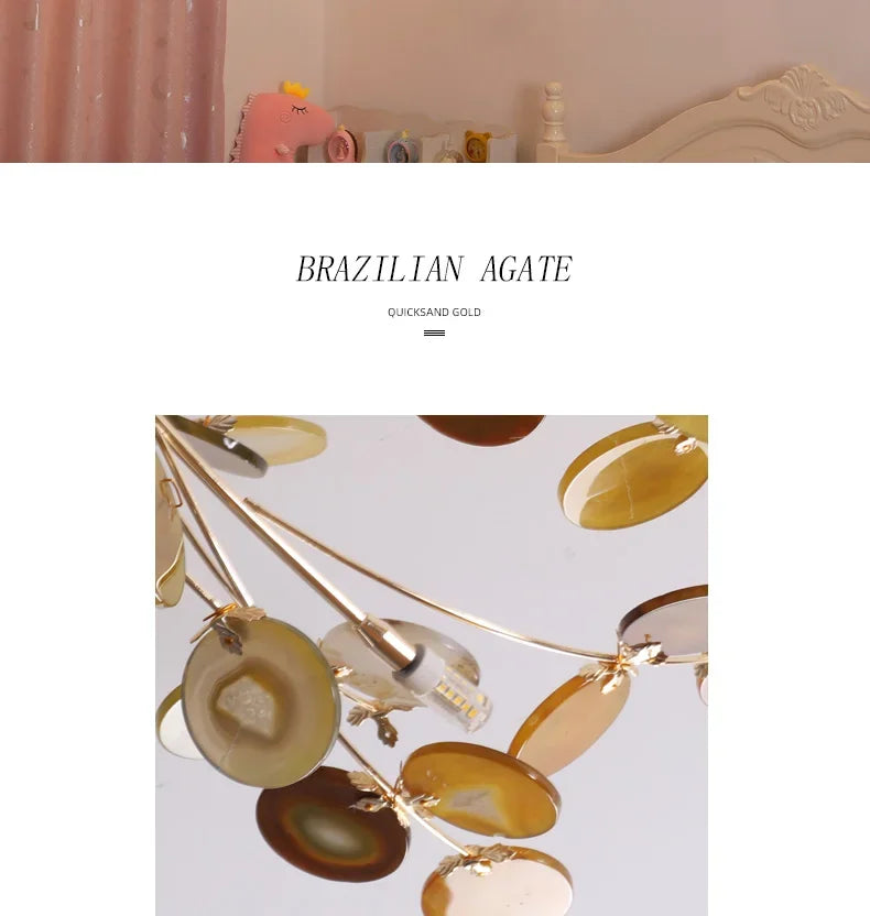 Decorbites™ Blatt-Achat-Deckenleuchte: Modernes nordisches Jade-Design für Wohnzimmer, Restaurant, Schlafzimmer