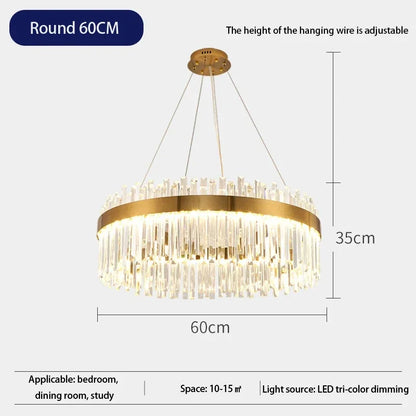 Decorbites™ Kristallanhänger-Lüsterleuchte – Nordisches Luxusgold-Deckenlicht für das Wohnzimmer
