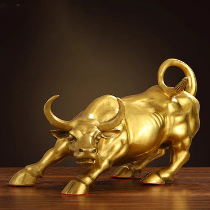Decorbites™ Goldene Stier-Figur Skulptur - Börsenbüro-Dekoration & Festtagsgeschenk