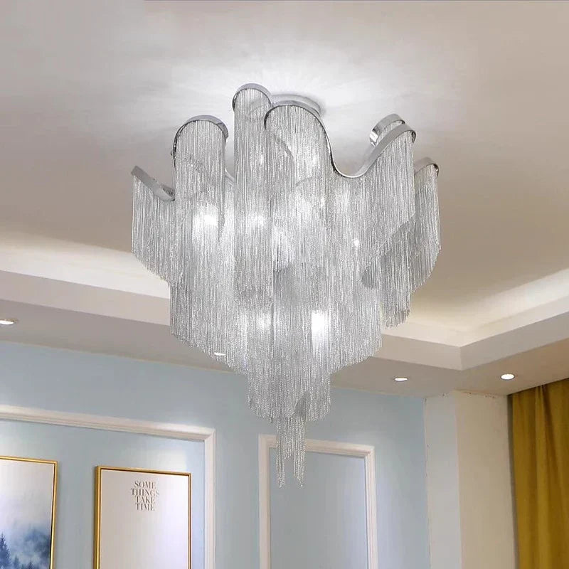 Glass LED Pendant Chandelier Gold 100cm Dimmable