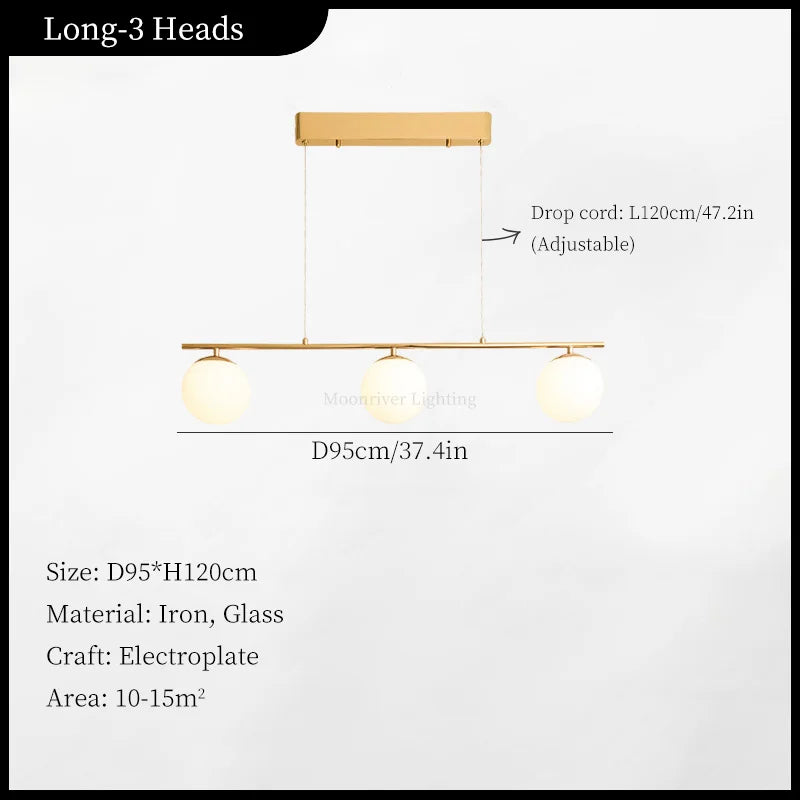 Decorbites™ Französischer Glasball-Lüster Vintage LED-Deckenpendellampe