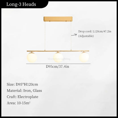 Decorbites™ Französischer Glasball-Lüster Vintage LED-Deckenpendellampe