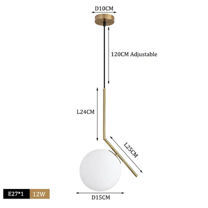 Decorbites™ Glas-Kugelleuchter LED Küchen Wohnzimmer Hängelampe