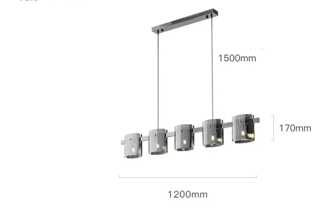 Decorbites™ Elegante Rauchglas-Hängelampe Deckenbeleuchtung für Esszimmer Wohnzimmer Schlafzimmer