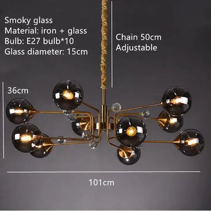 Decorbites™ Glas-Blase-Kronleuchter: Vintage-Industrial-Lampe für Wohnzimmer, Küche und Kücheninsel