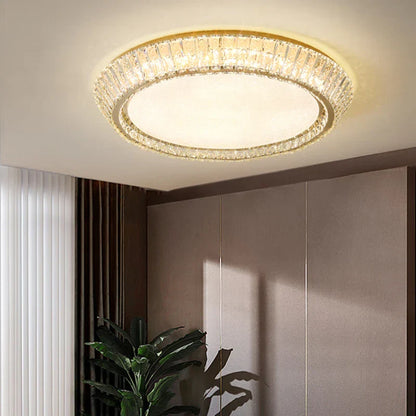 Decorbites™ Gold Kristall-Deckenleuchte: Nordisch Moderne Runde Leuchte für Schlafzimmer und Restaurant