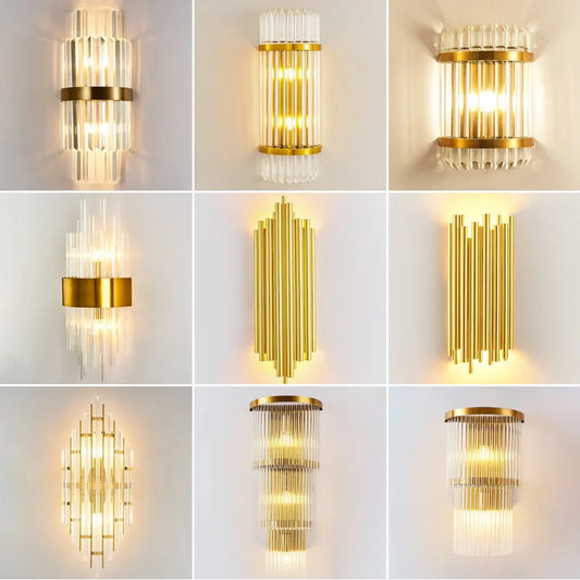 Decorbites™ Goldene Kristall-LED-Wandleuchten für Schlafzimmer Wohnzimmer Heimdekoration