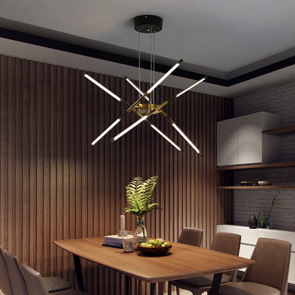 DecorBites™ Gold LED Ceiling Chandelier for Living Room Bedroom Kitchen - Dimmable Pendant Light