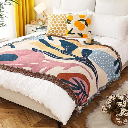 Decorbites™ Kuscheldecke aus Strick mit Fransen - Weich & doppelseitig für Bett- und Sofadecor