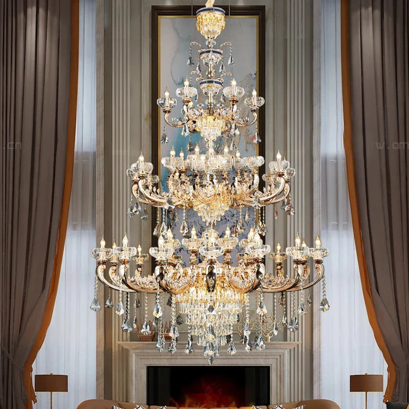 DecorBites™ Crystal Candle Chandelier for Home Living Room Dining Bedroom