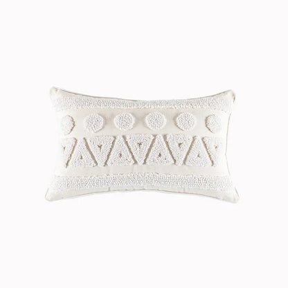 DecorBites™ Cotton Tassels White Cushion Covers 45x45/30x50cm - Square Geometry Pillowcase