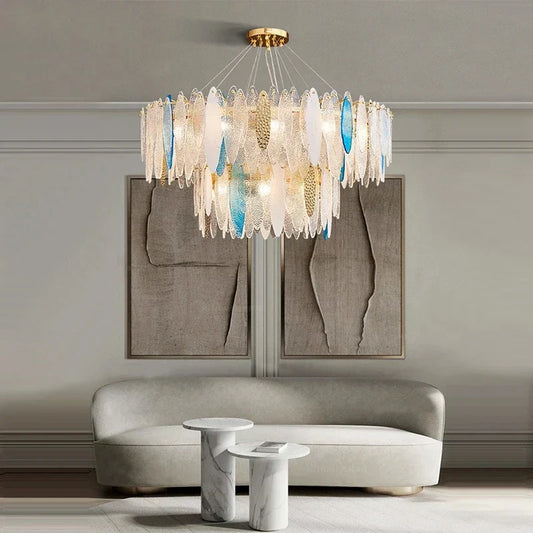 Decorbites™ Goldene Metallkette LED-Hängeleuchten für modernes luxuriöses Wohnzimmer