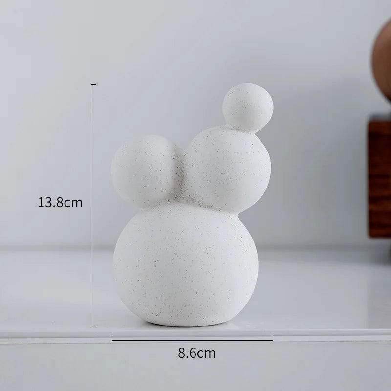 Decorbites™ Geometrische Keramik-Handwerks-Skulptur: Abstraktes kreisförmiges Desktop-Ornament für die Heimdekoration