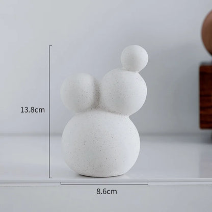 Decorbites™ Geometrische Keramik-Handwerks-Skulptur: Abstraktes kreisförmiges Desktop-Ornament für die Heimdekoration