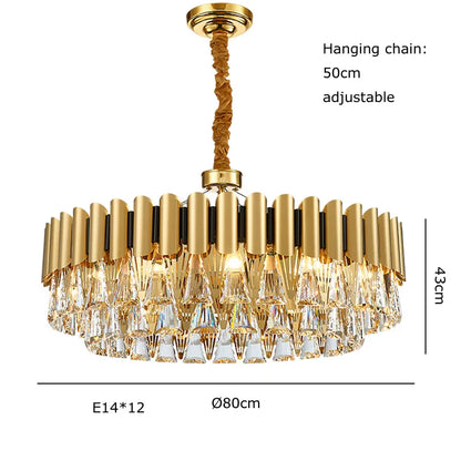 Decorbites™ Gold Kristall-Lüster LED Nordisch Klassisch Wohnzimmer Lamparas
