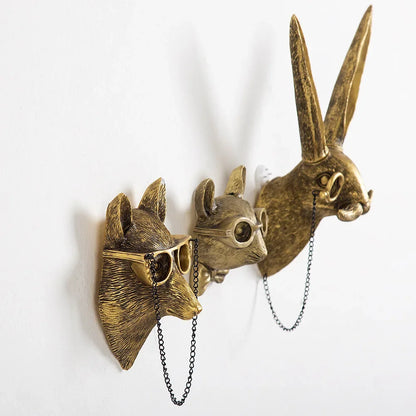 Decorbites™ Golden Deer Head Wall Hook: Antikes Bronzefarbenes Harz-Tieranhänger für Stilvolle Wanddekoration