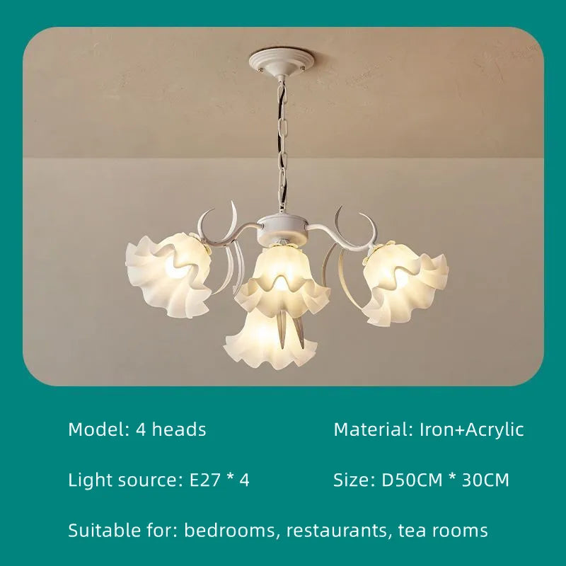 Decorbites™ Französisches Retro-LED-Blütenkronleuchter für Schlafzimmer, Restaurant, Wohnzimmer