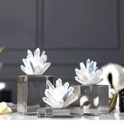 Decorbites™ Kristallblumen-Marmor-Basen-Skulptur: Modernes Kunstwerk für die Wohnzimmer-Dekoration