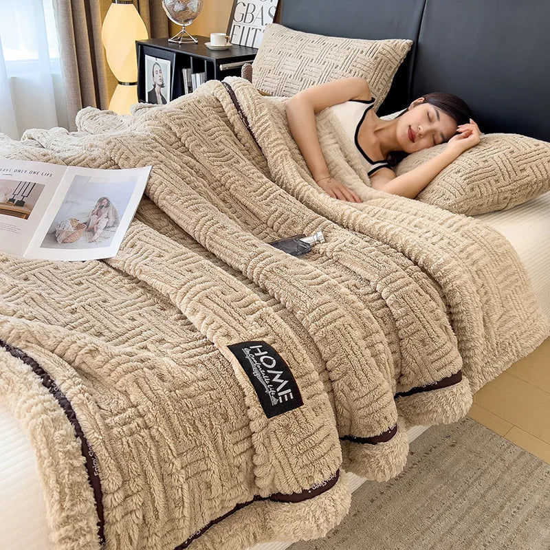 DecorBites™ Double-Layer Luxury Coral Fleece Winter Blanket