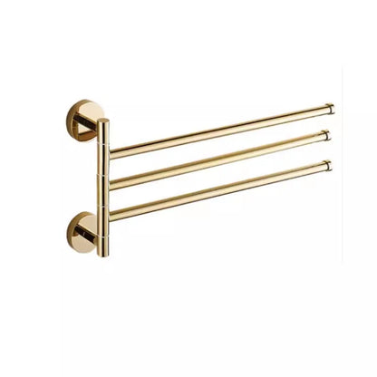 DecorBites™ Copper Swivel Towel Bars Wall Mounted Bathroom Towel Holder Rack Gold 32cm
