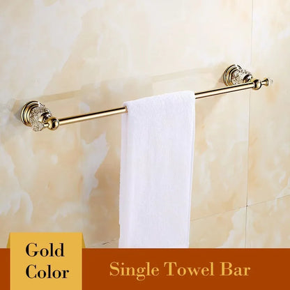 DecorBites™ Crystal Bathroom Towel Rack: European Style Hardware Bath Organizer