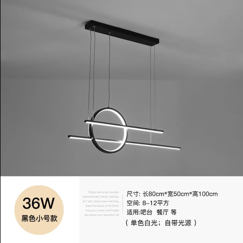 Dimmable LED Black Chandelier