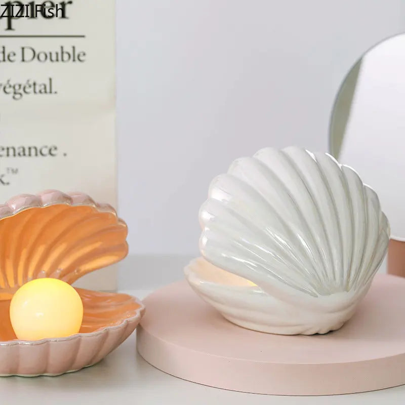 Decorbites™ Traumpalperlen-Keramiklampe Schreibtischdekoration Moderne Heimdekoration Ornamente Muschelaufbewahrungsbox