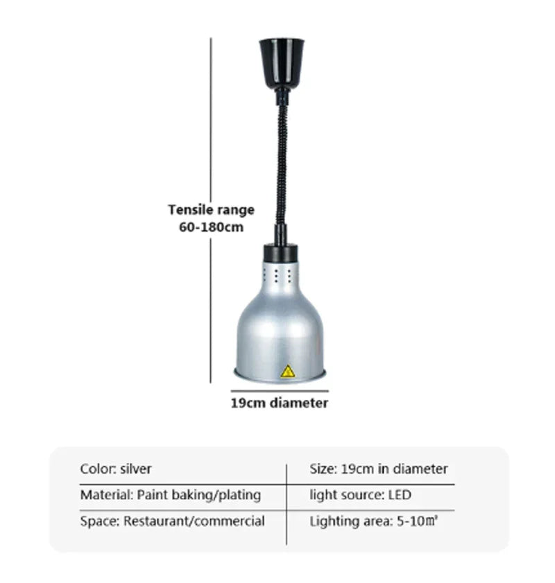 Decorbites™ Elektrische Speisewärmelampe: Teleskop-Ausleuchtung als Hängeleuchte für Küchenarmaturen in Restaurants