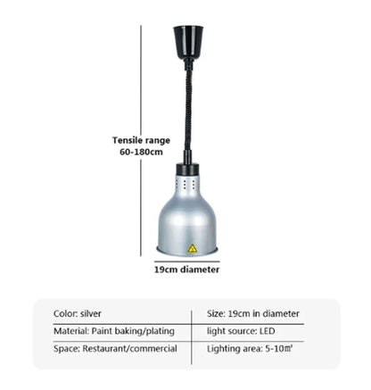 Decorbites™ Elektrische Speisewärmelampe: Teleskop-Ausleuchtung als Hängeleuchte für Küchenarmaturen in Restaurants