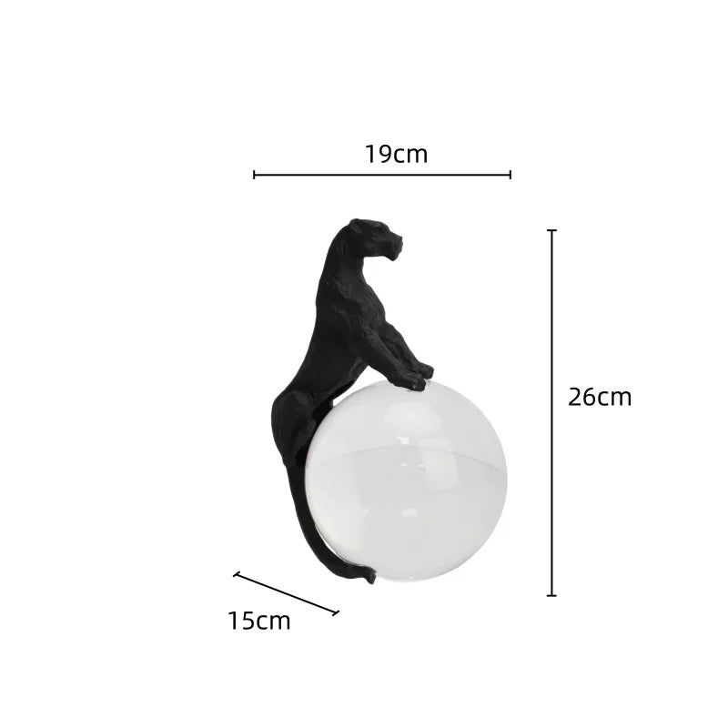 DecorBites™ Crystal Ball Metal Animal Sculptures Home Decor Figurines