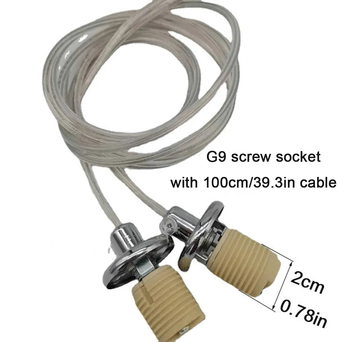 Decorbites™ G9-Keramiklampengewindehalter mit Kabelanschluss - 2 STK