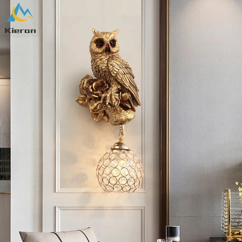 Decorbites™ Kristall-LED-Wandleuchte: Moderne Eulen-Wandlampen für Schlafzimmer, Esszimmer und Wohnzimmer